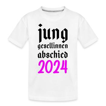 Junggesellinnenabschied 2024 Junggesellin - Kinder Premium Bio T-Shirt - Weiß - Vorne