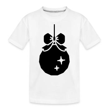 Weihnachts-Deko-Kugel - Kinder Premium Bio T-Shirt - Weiß - Vorne