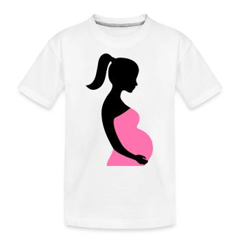 Schwangere Silhouette - Kinder Premium Bio T-Shirt - Weiß - Vorne
