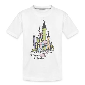 I love castles - Kinder Premium Bio T-Shirt - Weiß - Vorne