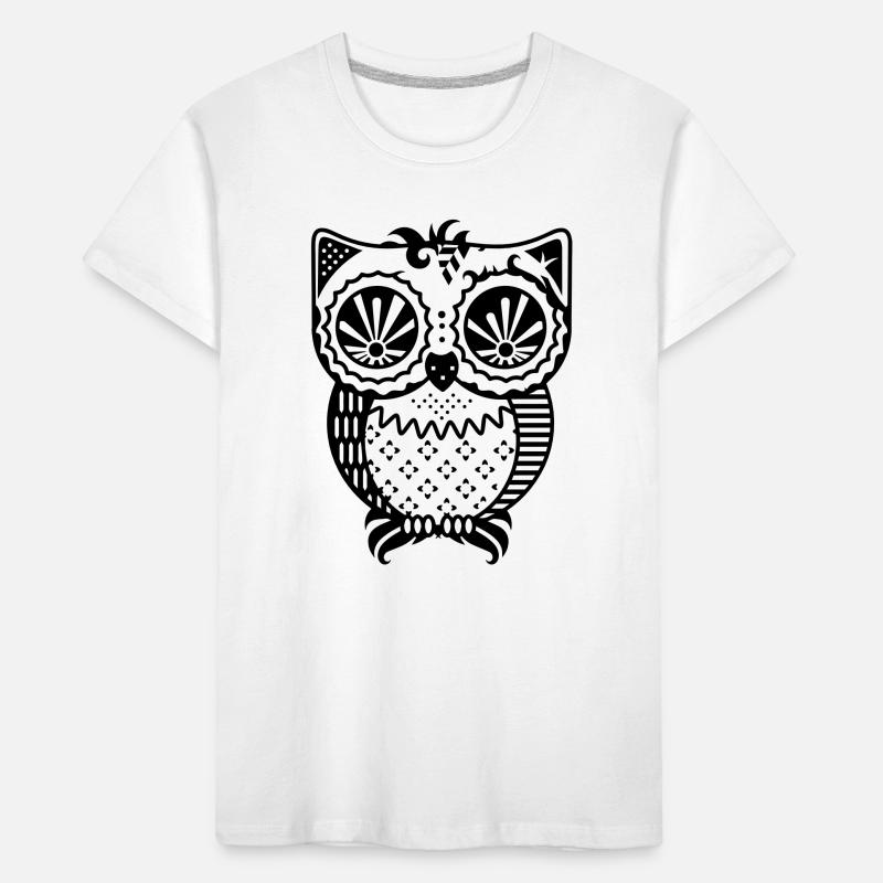 Patchwork Eule Kinder Premium Bio T-Shirt