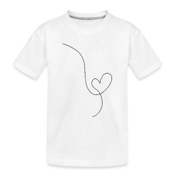 Heart black line drawing - Kids' Premium Organic T-Shirt - white - Front