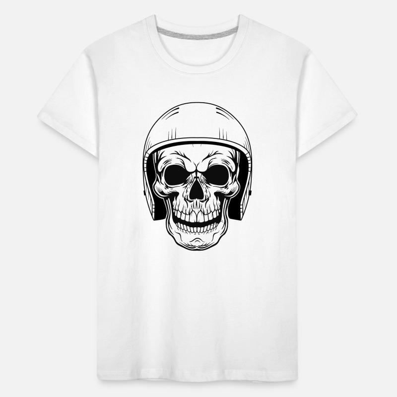 BIKER SCHÄDEL Kinder Premium Bio T-Shirt