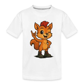 Punk Rock Squirrel - Kinder Premium Bio T-Shirt - Weiß - Vorne