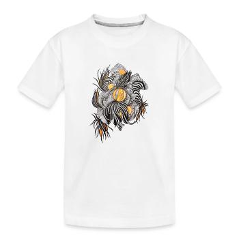 Noir Blossoms Orange Accents - Kids' Premium Organic T-Shirt - white - Front