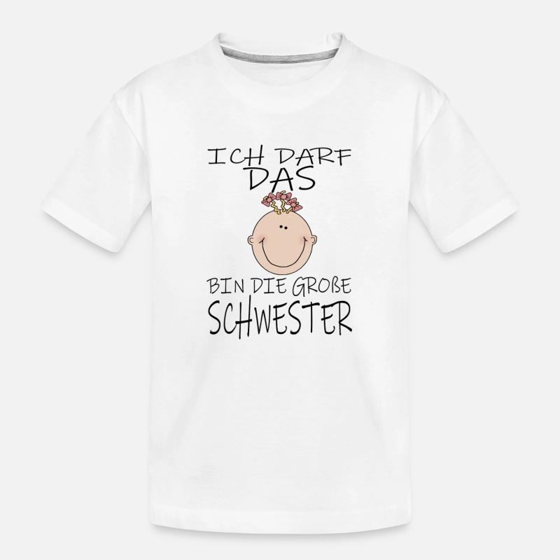 Darf das bin die Große Schwester - Kinder Premium Bio T-Shirt - Weiß