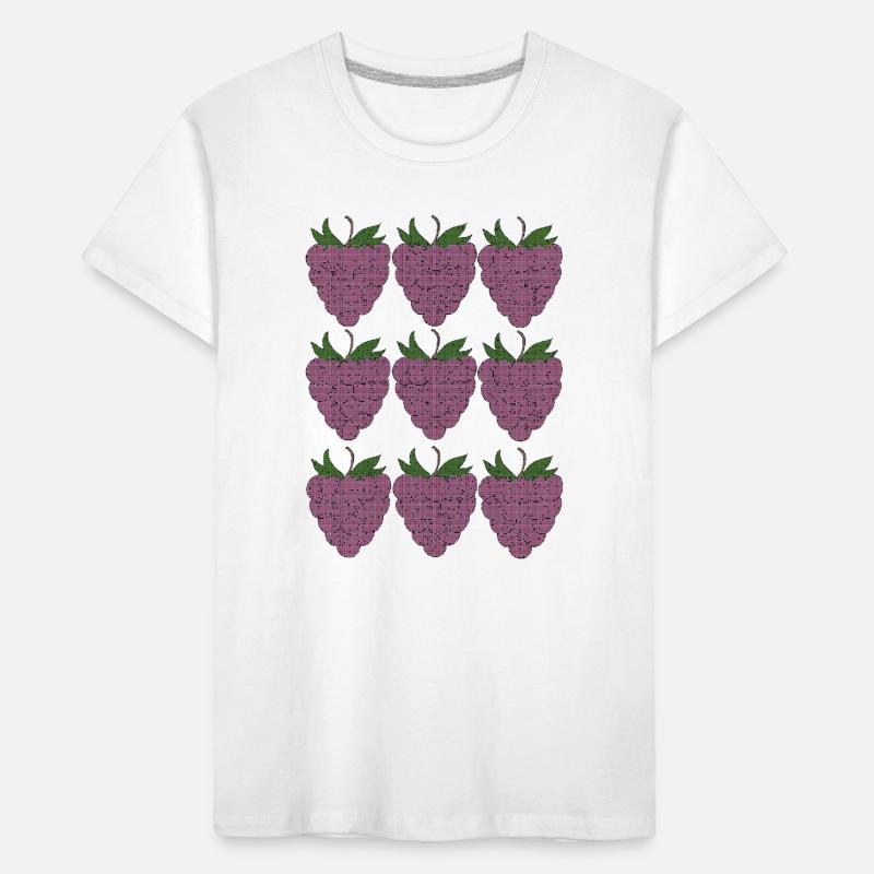 raspberry pattern textile Kids' Premium Organic T-Shirt