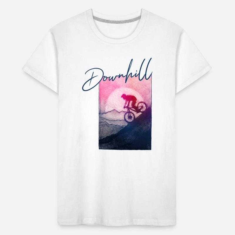 Downhill MTB - Modèle d’impression sculpté à la main T-shirt bio Premium Enfant