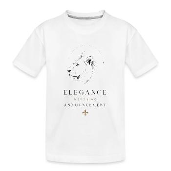 Eleganz Luxus Löwe Minimalismus Statement Ansage - Kinder Premium Bio T-Shirt - Weiß - Vorne