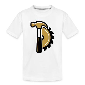 Hammer Kreissaege Logo - Kinder Premium Bio T-Shirt - Weiß - Vorne