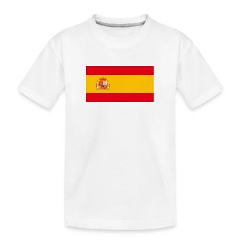 100% spanische spanische Flagge - Kinder Premium Bio T-Shirt - Weiß - Vorne