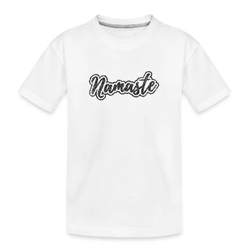 Namaste Black (Distressed) - Kids' Premium Organic T-Shirt - white - Front