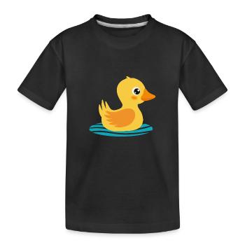 Quietscheentchen - Kinder Premium Bio T-Shirt - Schwarz - Vorne