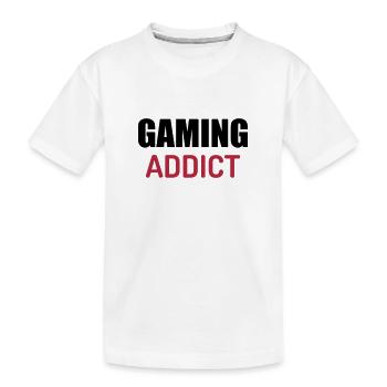 Gaming Gamer Video Game Player Geek - Kids' Premium Organic T-Shirt - white - Front
