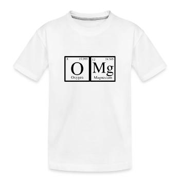 OMG - Oxygen & Magnesium - Kinder Premium Bio T-Shirt - Weiß - Vorne
