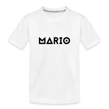 First name Mario - Kids' Premium Organic T-Shirt - white - Front