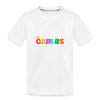 Carlos! Customizable - Kids' Premium Organic T-Shirt - white - Front
