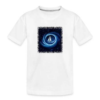 Voilier Galaxie Voie Lactée Espace Fantaisie - T-shirt bio Premium Enfant - blanc - Devant
