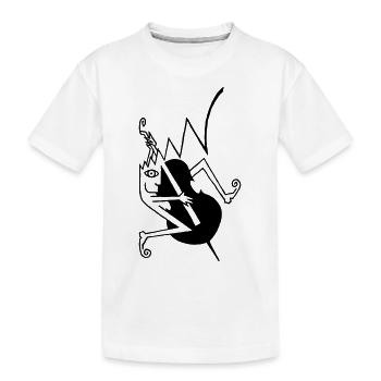 Rockabilly double bass / double bass - Kids' Premium Organic T-Shirt - white - Front