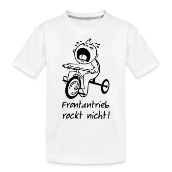 Front-wheel drive does not rock - Kids' Premium Organic T-Shirt - white - Front
