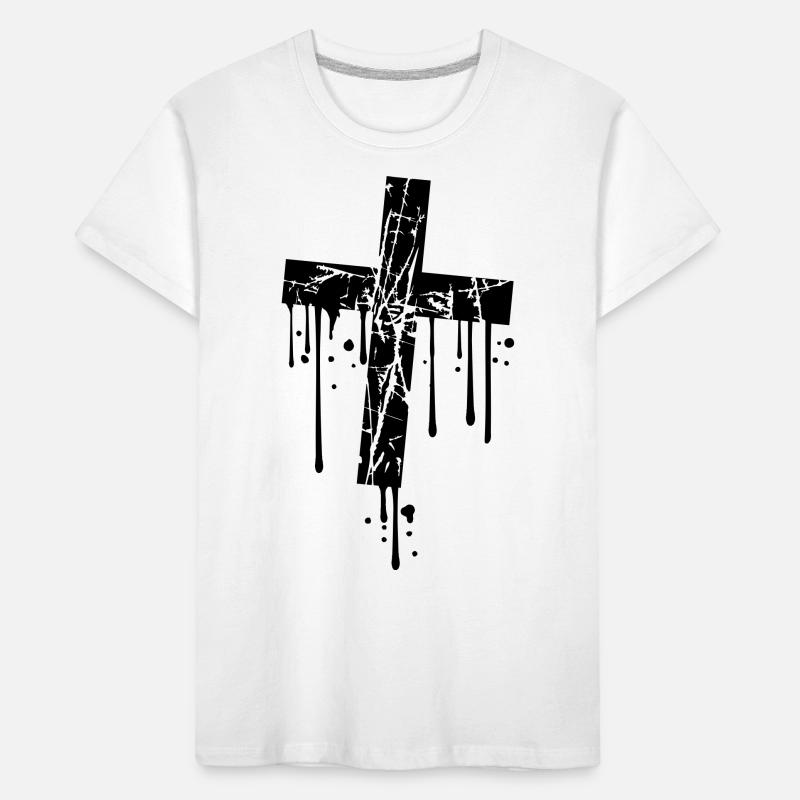 drop graffiti stamp scratch cracks old cross g Kids' Premium Organic T-Shirt