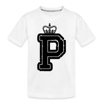 letter P krone - Kids' Premium Organic T-Shirt - white - Front