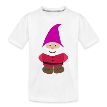 Zwergen Freunde - Zwerg mit lila Zwergenmütze - Kinder Premium Bio T-Shirt - Weiß - Vorne
