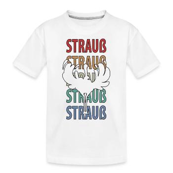 Strauß Ostrich Vogel Strauß Ornithologie - Kinder Premium Bio T-Shirt - Weiß - Vorne
