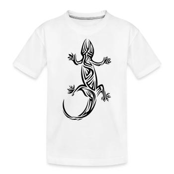 Gecko Tribal Tattoo - Kinder Premium Bio T-Shirt - Weiß - Vorne