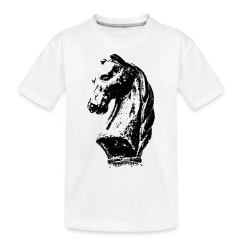 Pferd, Schach & Springer - Kinder Premium Bio T-Shirt - Weiß - Vorne