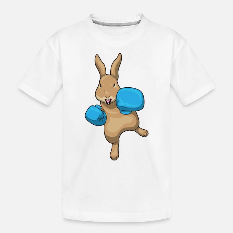 Lapin Boxer Gants de boxe Boxe - T-shirt bio Premium Enfant - blanc
