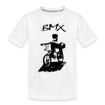 BMX-Rennen - Kinder Premium Bio T-Shirt - Weiß - Vorne