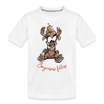 cerf de noel - T-shirt bio Premium Enfant - blanc - Devant