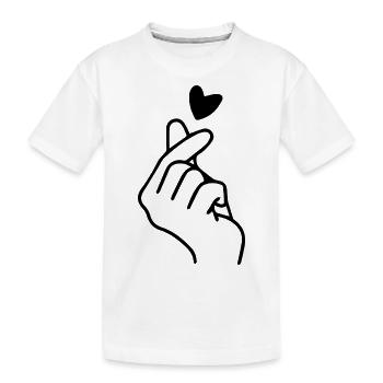 Coeur Main Signe Icône K-pop - T-shirt bio Premium Enfant - blanc - Devant