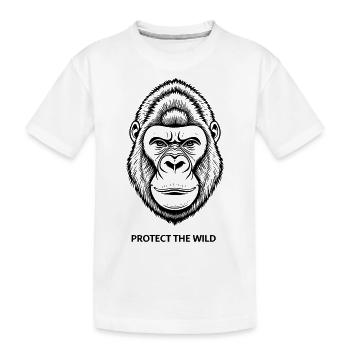 Fine Line Gorilla – Protégez la nature - T-shirt bio Premium Enfant - blanc - Devant