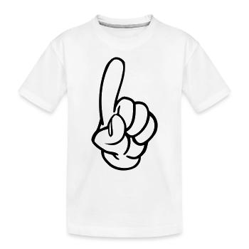 hand Finger - Kinder Premium Bio T-Shirt - Weiß - Vorne