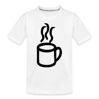 Kaffee - Kinder Premium Bio T-Shirt - Weiß - Vorne