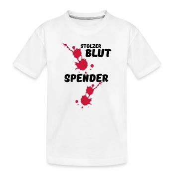 Stolzer Blutspender Blut Spende Geschenk Medizin - Kinder Premium Bio T-Shirt - Weiß - Vorne