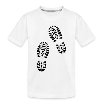 Bottes de randonnée, empreintes de pas - T-shirt bio Premium Enfant - blanc - Devant