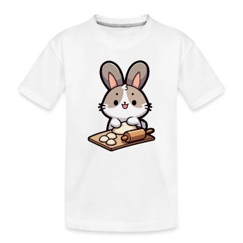 Bunny Baker: Der Teig-Delighter - Kinder Premium Bio T-Shirt - Weiß - Vorne
