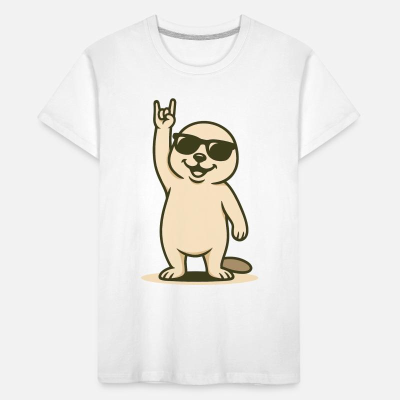Bébé phoque cool avec pose de bascule T-shirt bio Premium Enfant
