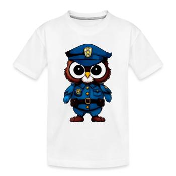 Owl Police - Kids' Premium Organic T-Shirt - white - Front