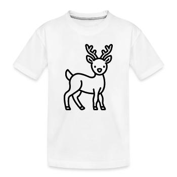 Hirsch - Kinder Premium Bio T-Shirt - Weiß - Vorne