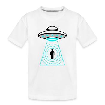 UFO Abduction Beam Me Up Vector - Kids' Premium Organic T-Shirt - white - Front