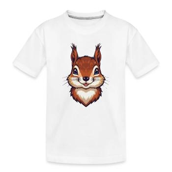 Süßer Eichhörnchen Kopf - Kinder Premium Bio T-Shirt - Weiß - Vorne