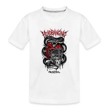 Headbanging Red Mask - Kids' Premium Organic T-Shirt - white - Front