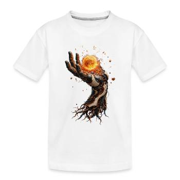 Main biomécanique solaire - T-shirt bio Premium Enfant - blanc - Devant