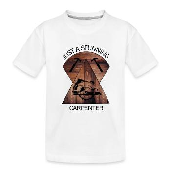 Charpentier, charpentier, charpentier, charpentier, artisan, bois - T-shirt bio Premium Enfant - blanc - Devant