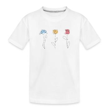 Drei Blumen in verschiedenen Farben - Kinder Premium Bio T-Shirt - Weiß - Vorne