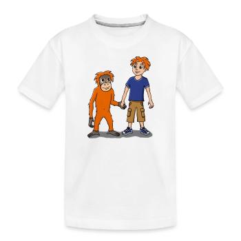 Rimba und Junge - Kinder Premium Bio T-Shirt - Weiß - Vorne
